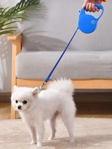 1 pieza Correa de mascota liso automático - Azul - Ver 2