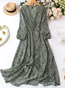 SHEIN Clasi 大碼碎花燈籠袖洋裝