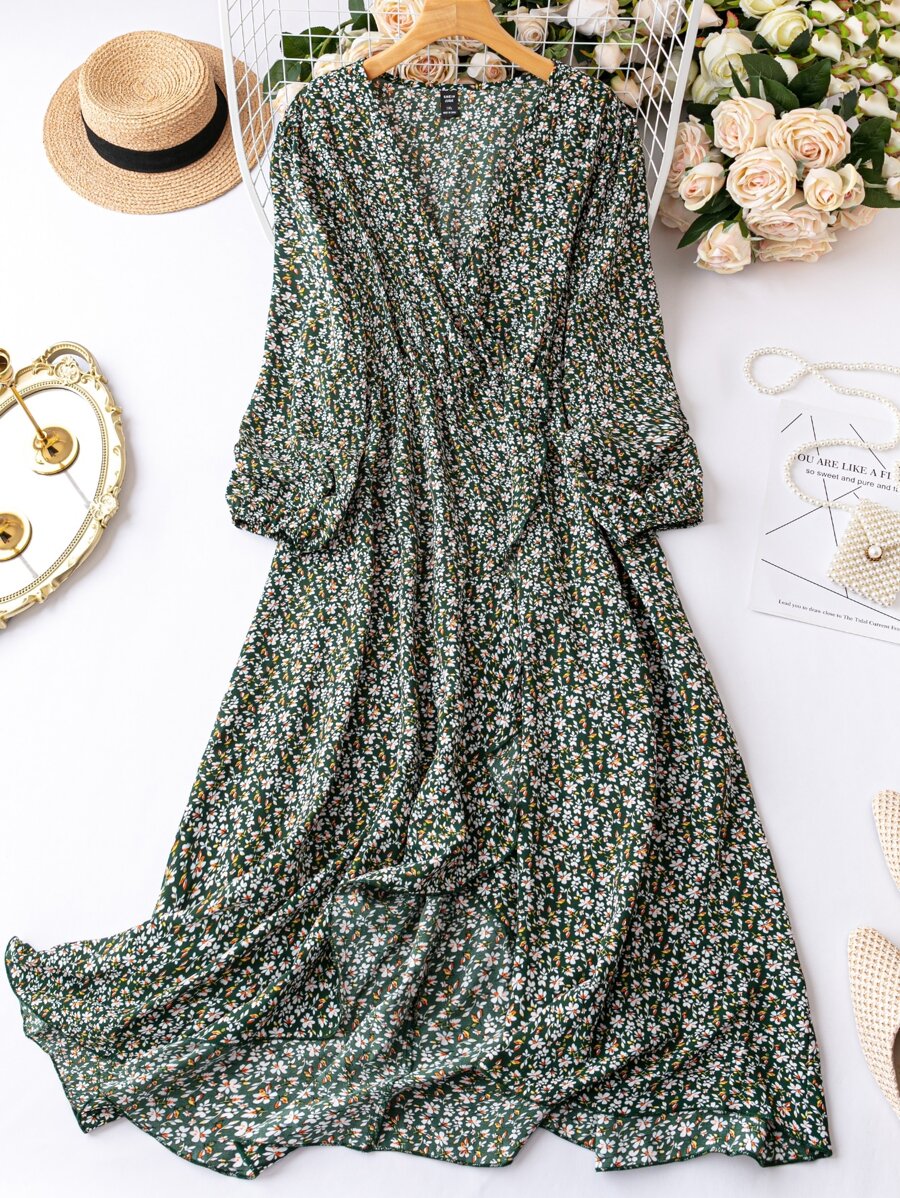 SHEIN Clasi 大碼碎花燈籠袖洋裝