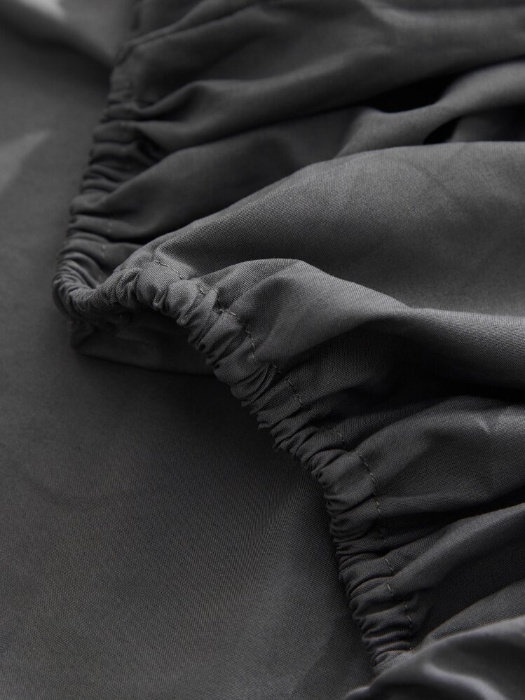 1pc Brushed Solid Color Fitted Sheet, Soft Bedding Supplies, Blanket For Bedroom - Grey - View 3