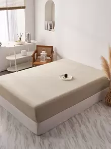 1 Đồng Màu Trang Bị Tấm, Mềm Mại Chăn Ga Gối Cung Cấp, Trang Bị Tấm Cho Phòng Ngủ - Màu Khaki - Xem 1