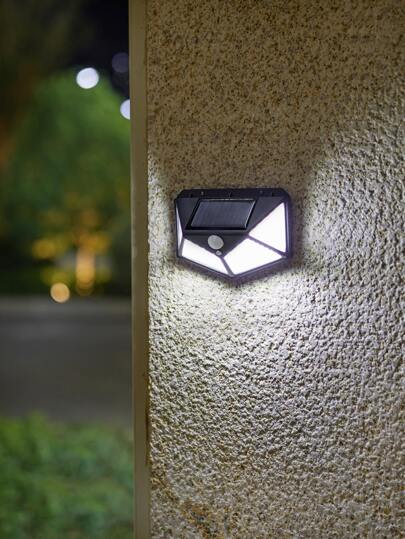 1 pieza Lámpara de pared solar con 3 modos de color, iluminación para jardín, patio y caminos exteriores