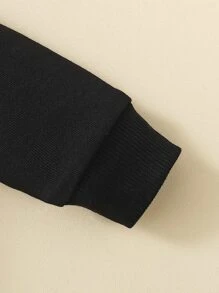 Baby Bear Doll And Astronaut Print Sweatshirt - Black - View 5