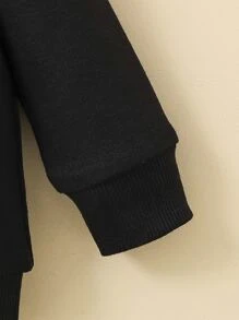 Baby Bear Doll And Astronaut Print Sweatshirt - Black - View 6