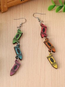 Crayon Drop Earrings - Multicolor - View 2