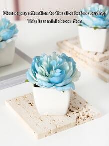 1 cái hoa mẫu đơn trong chậu nhân tạo - Màu xanh lam - Xem 1