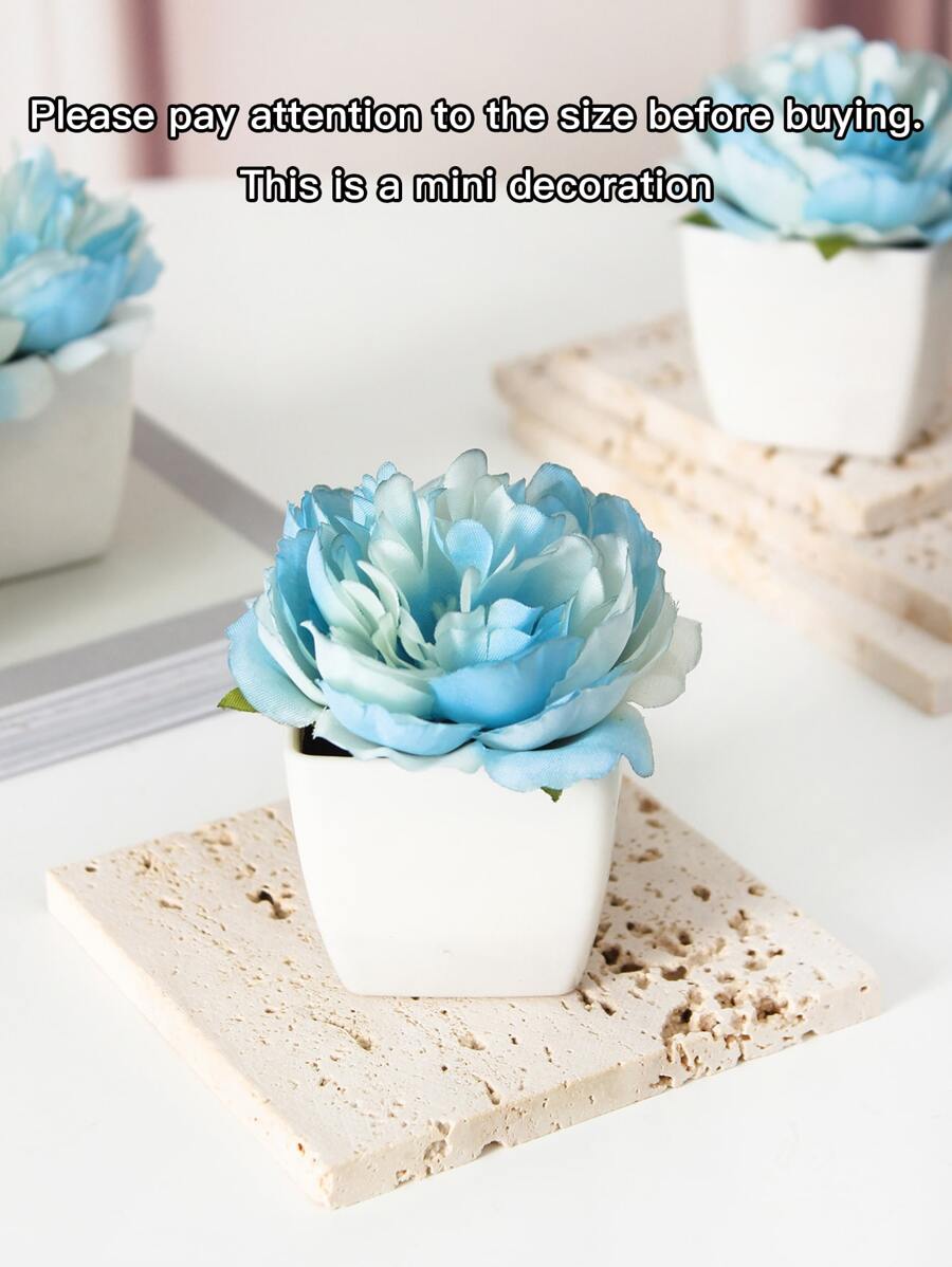 1 cái hoa mẫu đơn trong chậu nhân tạo - Màu xanh lam - Xem 1