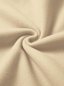 SHEIN Qutie 字母圖案加絨內裏運動衫 - 杏色 - 查看 3