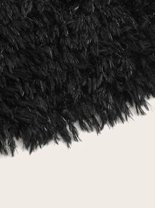 SHEIN ICON Solid Plush Crop Cami Top - Black - View 4