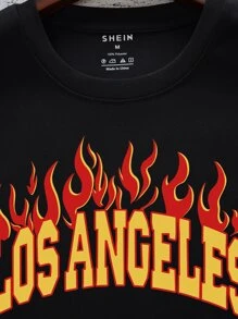 Tops Nam Lá thư Ngọn lửa Giải trí - màu đen - Xem 5