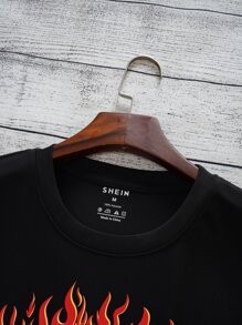 Tops Nam Lá thư Ngọn lửa Giải trí - màu đen - Xem 6