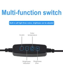 8吋直播燈配海綿支架 - 黑色 - 查看 4