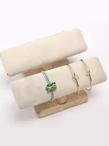 1pc Solid Jewelry Storage Rack - Beige - View 1