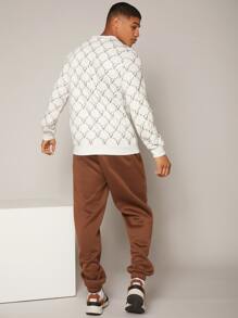 Manfinity Men Heart Print Sweatshirt - White - View 2