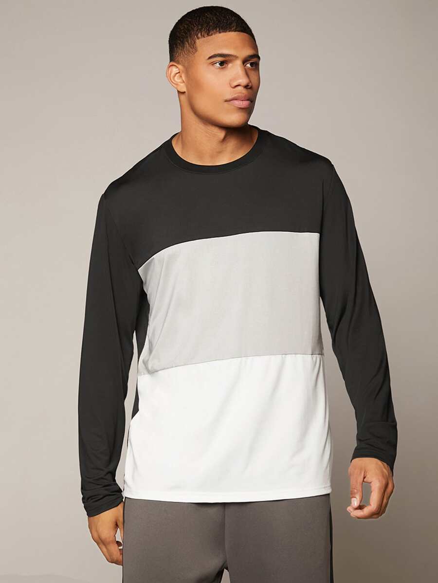 Manfinity Hombres Camiseta con costura - Multicolor - Ver 1