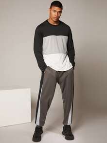 Manfinity Hombres Camiseta con costura - Multicolor - Ver 2