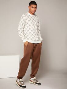 Manfinity Men Heart Print Sweatshirt - White - View 5