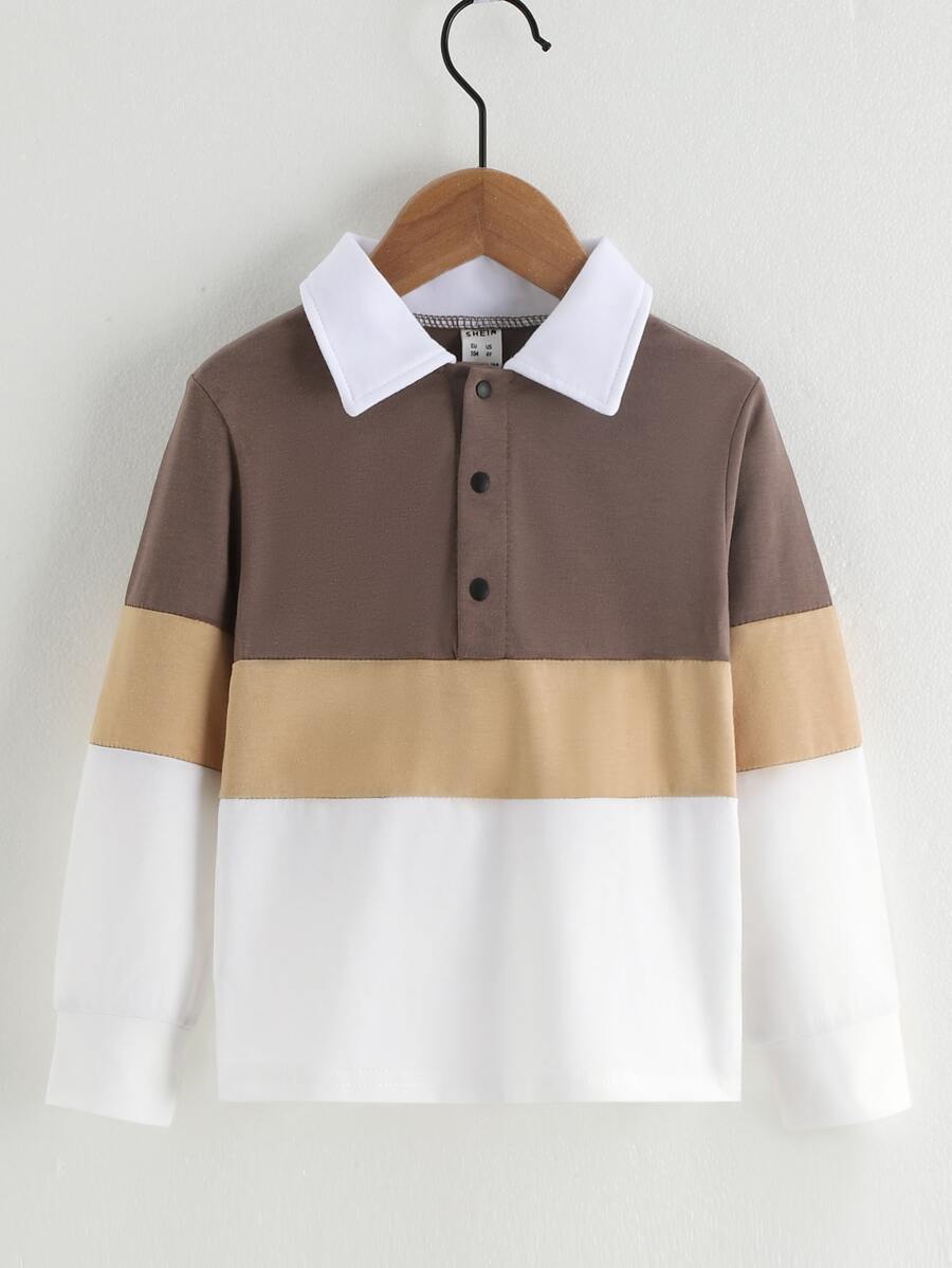 Toddler Boys Colour Block Polo Shirt - Multicolor - View 1