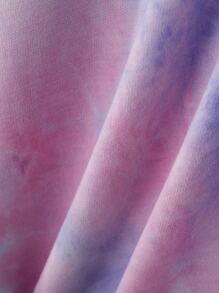 Manfinity Men Plus Tie Dye Patched Detail Drop Shoulder Drawstring Hoodie - Multicolor - View 3