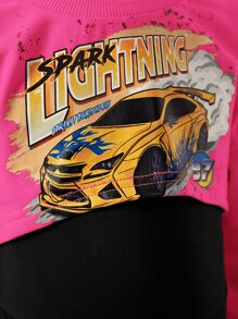 SHEIN Young Girl Letter Graphic Pullover & Unitard Cami Jumpsuit - Multicolor - View 5