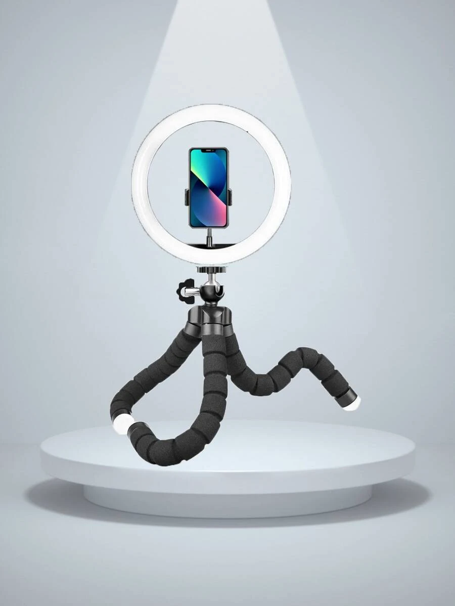 8吋直播燈配海綿支架 - 黑色 - 查看 1