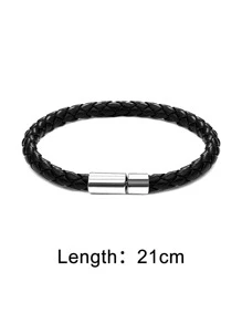 時尚流行2件套男士磁扣手鍊PU適合珠寶禮物和時尚外觀 - 彩色 - 查看 3