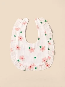 2pcs Baby Solid & Flower Pattern Bib - Multicolor - View 6