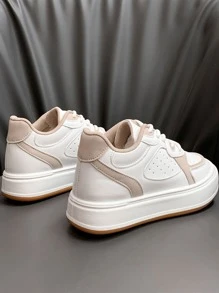 Two Tone Lace-up Front Skate Shoes - White - View 6