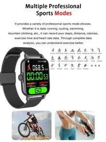 1入組心率監測智能手錶 - 黑色 - 查看 4