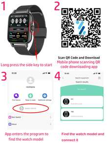 1入組心率監測智能手錶 - 黑色 - 查看 7