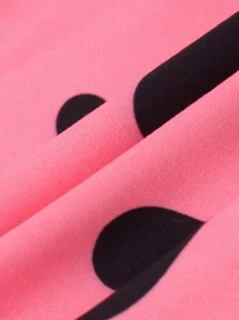 Toddler Girls Heart Print Mock Neck Tee - Pink - View 3