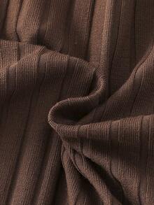 Girls Borg Collar Button Front Dress - Brown - View 5