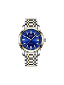 KINYUED 1pc Men Luminous Mechanical Watch - Blue - View 5