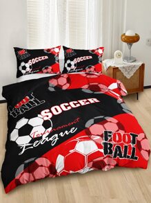 Bộ bìa duvet đồ họa bóng đá và chữ cái không có chất làm đầy - Nhiều màu - Xem 5