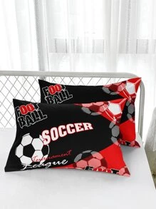 Bộ bìa duvet đồ họa bóng đá và chữ cái không có chất làm đầy - Nhiều màu - Xem 7