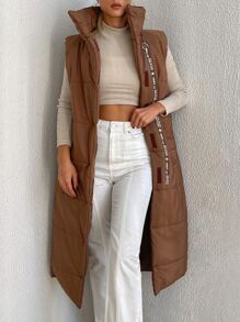 Casual Eenkleurig Dames winterjassen Zak Ring