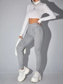 Muchica 雜色針織緊身打底褲