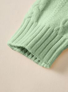 Bebé Cárdigan tejido de cable - Verde - Ver 3