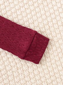 SHEIN Toddler Girls Contrast Star Mesh Ruffle Trim Dress - Burgundy - View 5