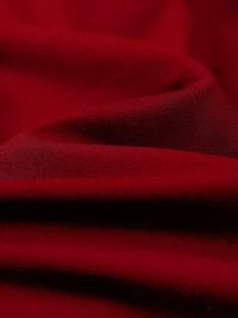 Manfinity Homme Men Slogan Graphic High Low Drawstring Hoodie - Burgundy - View 6