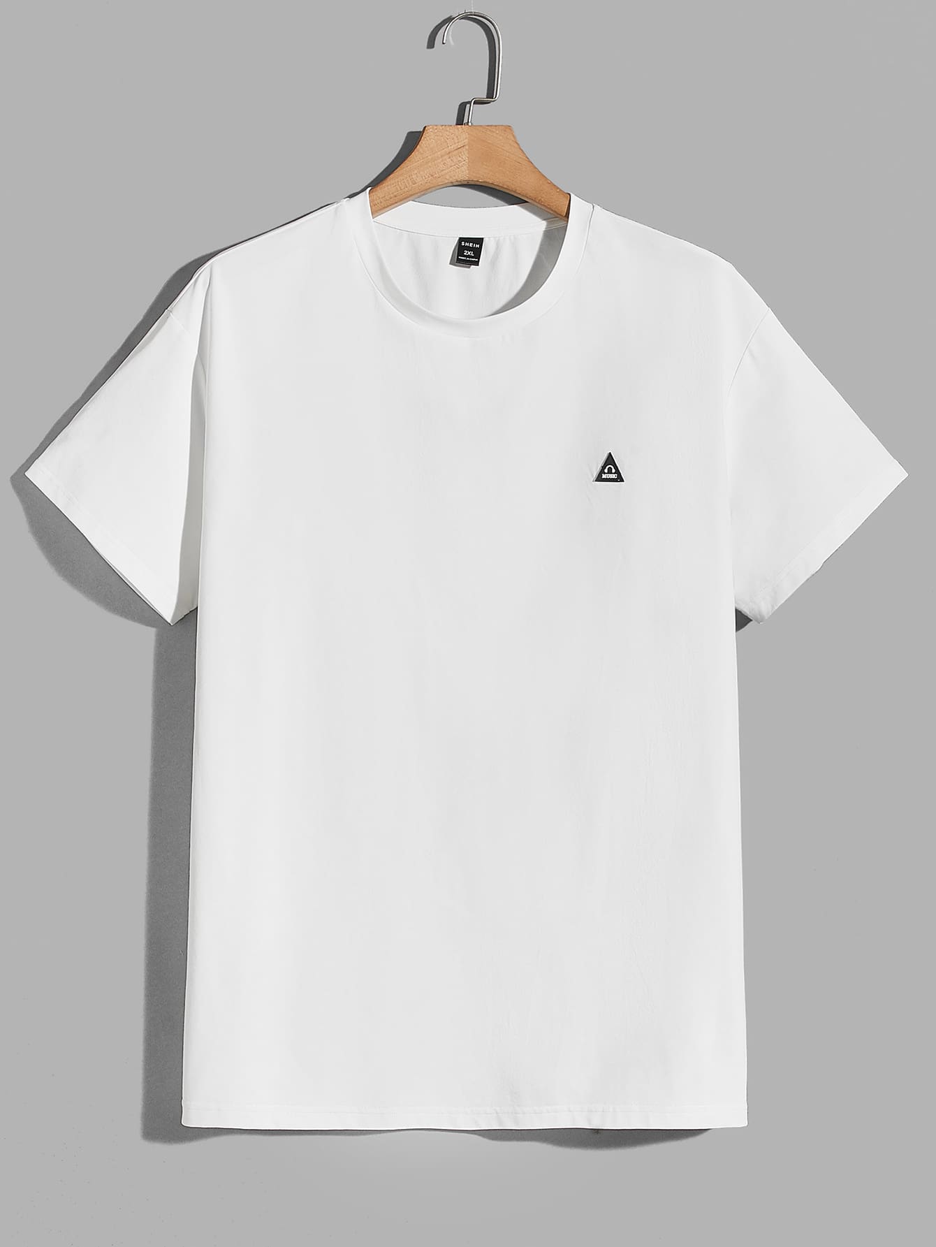 Manfinity VCAY Tops Nam Đắp vá Lá thư Giải trí - trắng - Xem 1