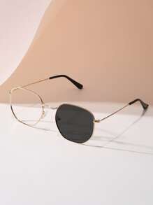 1pc Men's Fashionable Color Changing Metal Fashion Glasses - Grey - View 3