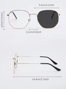 1pc Men's Fashionable Color Changing Metal Fashion Glasses - Grey - View 5