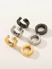 6入組男士極簡風格耳夾 - 彩色 - 查看 1