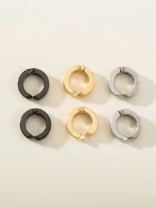 6入組男士極簡風格耳夾 - 彩色 - 查看 4