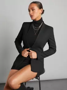 SHEINNeu 秋冬纯色单扣西装外套