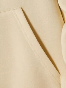 Manfinity VCAY Men Bear Print Kangaroo Pocket Drawstring Hoodie - Beige - View 4