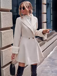 Pariaura 瀑布領雙排釦花呢外套