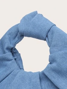 Minimalist Denim Ruched Bag