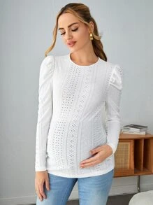 SHEIN Maternity Schiffy Top - White - View 4